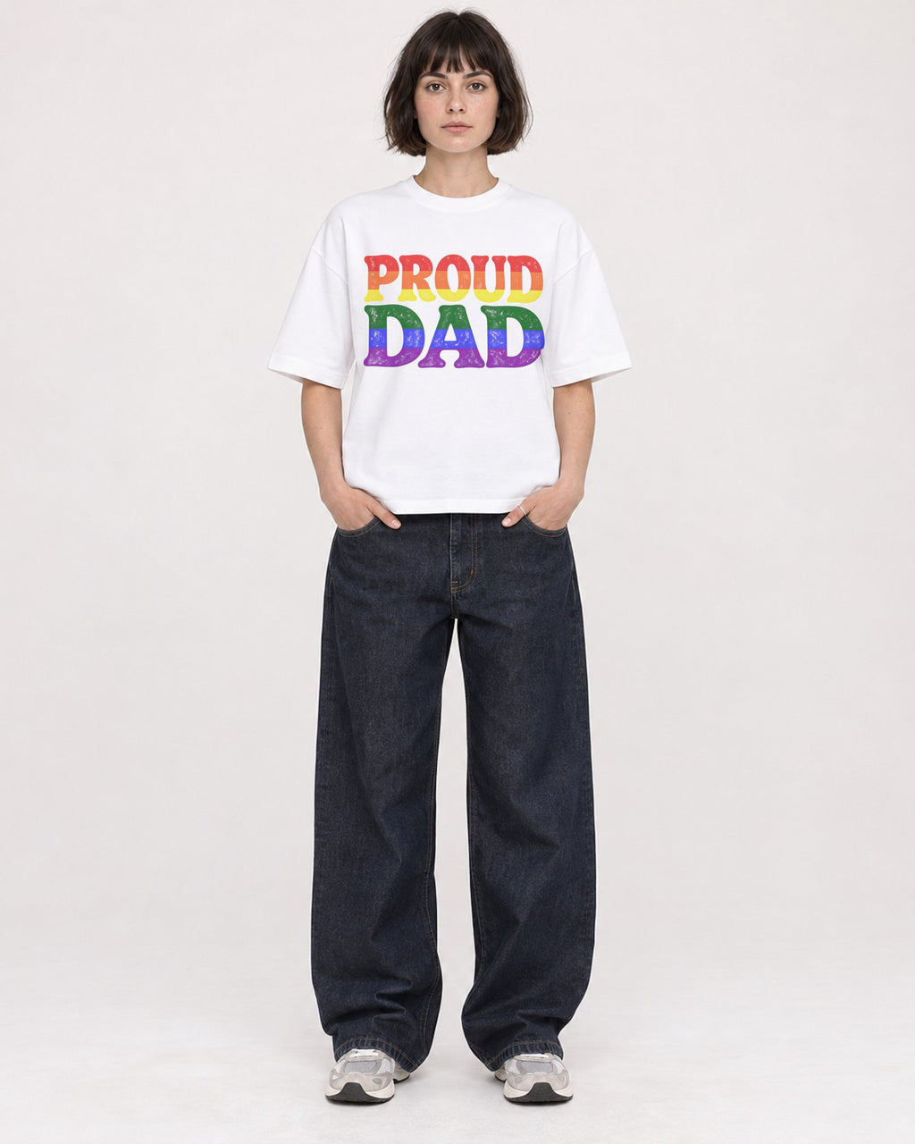 Mockup Boxy Heavyweight Tee White female full-body 39