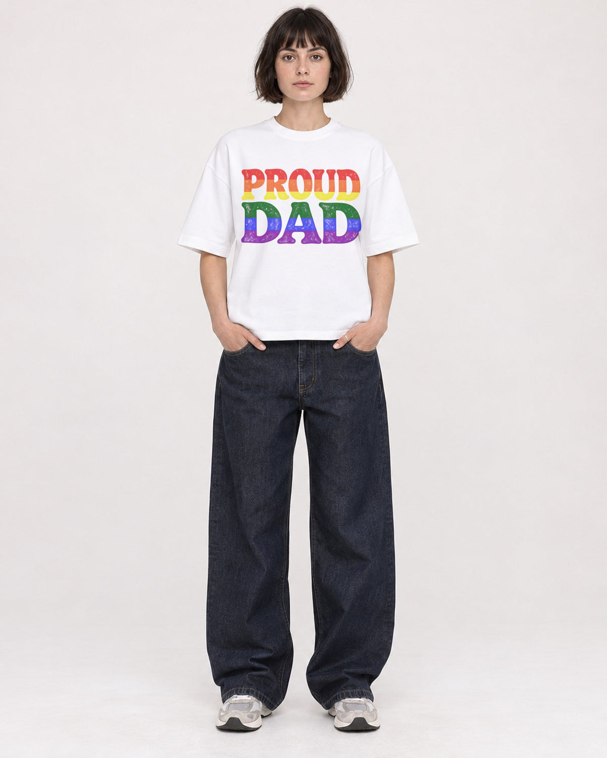 Mockup Boxy Heavyweight Tee White female full-body 39