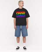 Mockup Boxy Heavyweight Tee Black male full-body 39