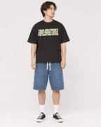 Mockup Boxy Heavyweight Tee Black male full-body 03