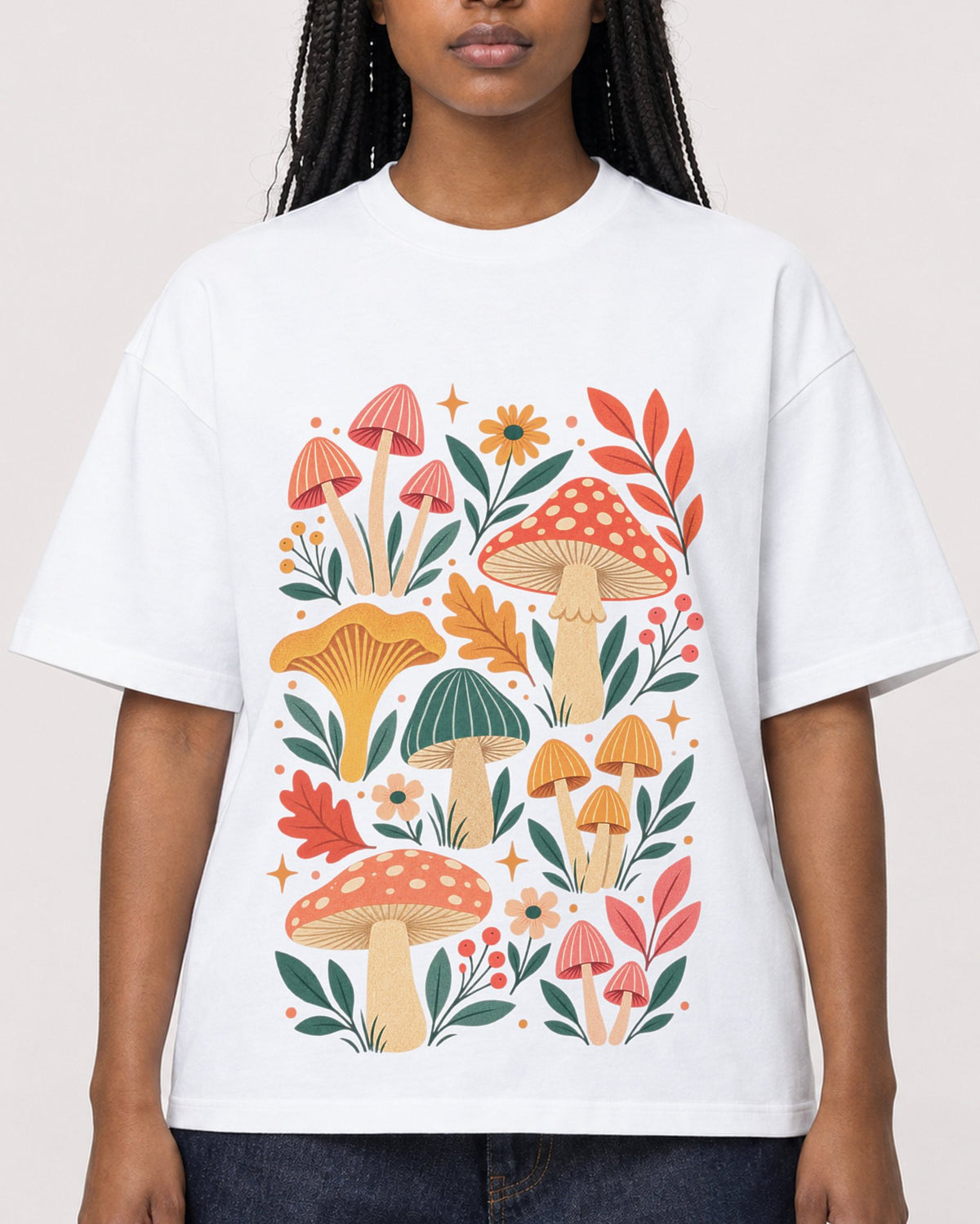 Mockup Boxy Heavyweight Tee White female close-up 04