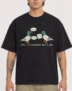 Mockup Boxy Heavyweight Tee Black male close-up 36