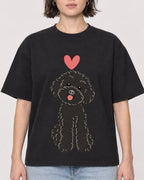 Mockup Boxy Heavyweight Tee Black female close-up 39