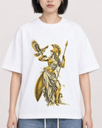 Mockup Boxy Heavyweight Tee White female close-up 11