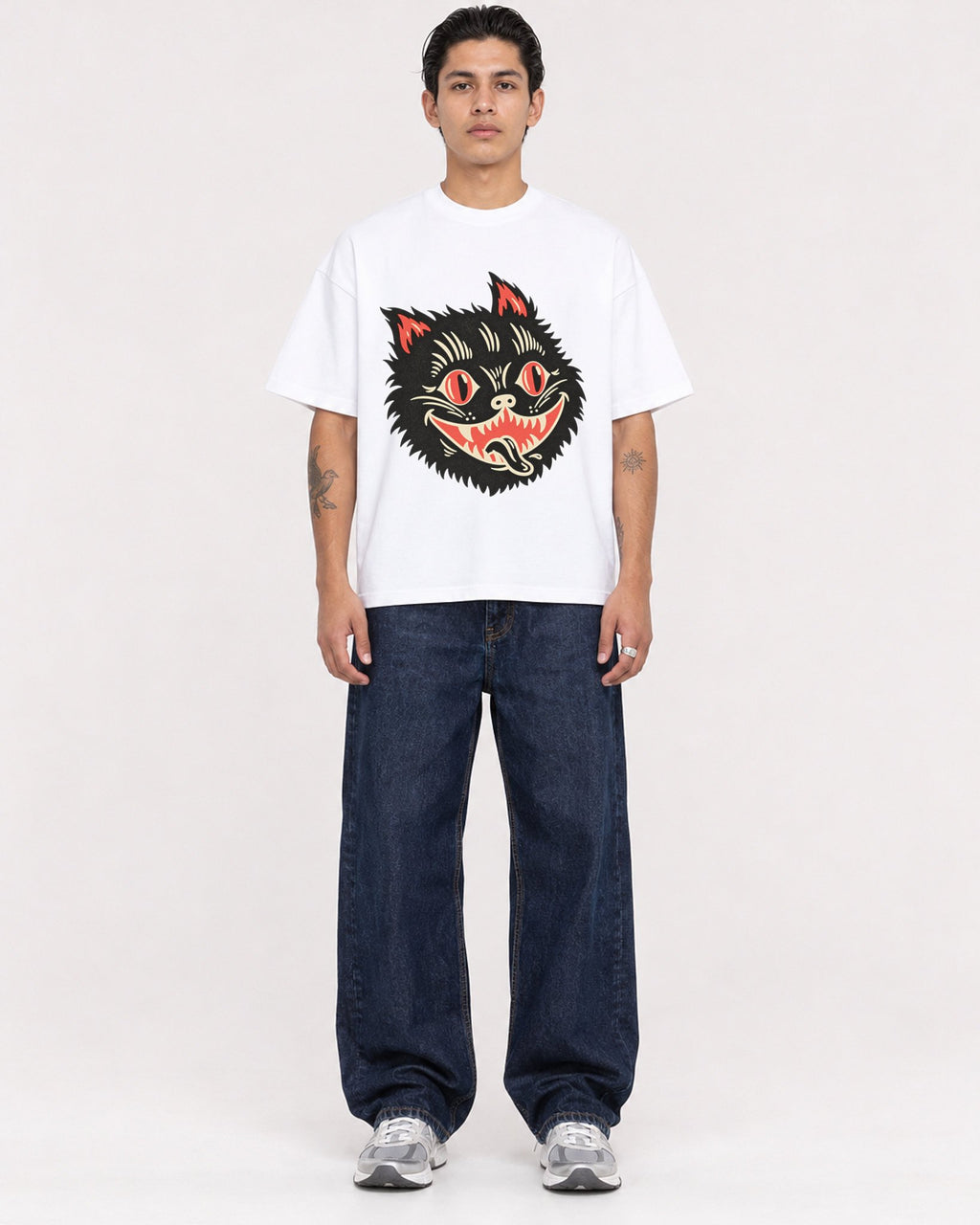 Mockup Boxy Heavyweight Tee White male full-body 36
