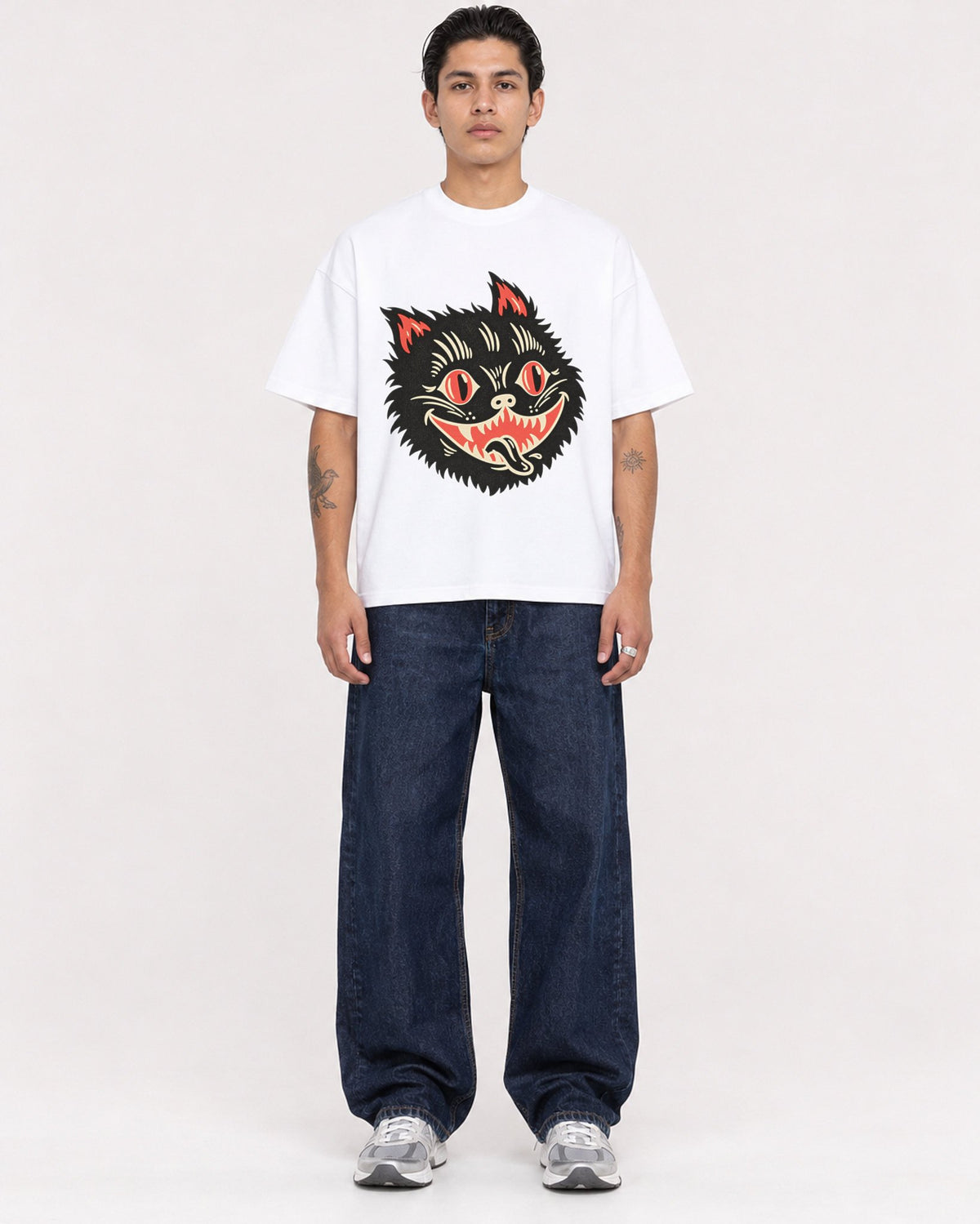 Mockup Boxy Heavyweight Tee White male full-body 36
