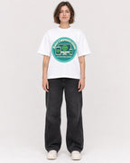 Mockup Boxy Heavyweight Tee White female full-body 18