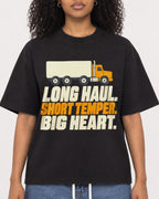 Mockup Boxy Heavyweight Tee Black female close-up 05