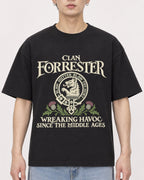 Mockup Boxy Heavyweight Tee Black male close-up 01