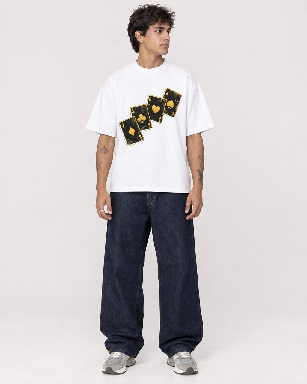 Mockup Boxy Heavyweight Tee White male full-body 06