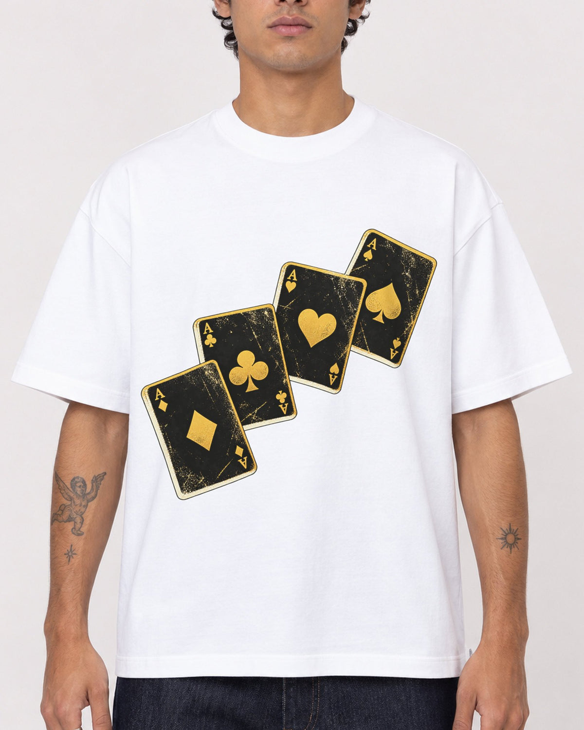 Mockup Boxy Heavyweight Tee White male close-up 06