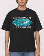 Mockup Boxy Heavyweight Tee Black male close-up 06