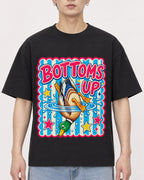 Mockup Boxy Heavyweight Tee Black male close-up 01
