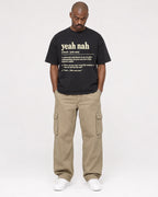 Mockup Boxy Heavyweight Tee Black male full-body 44