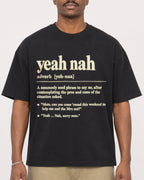 Mockup Boxy Heavyweight Tee Black male close-up 44