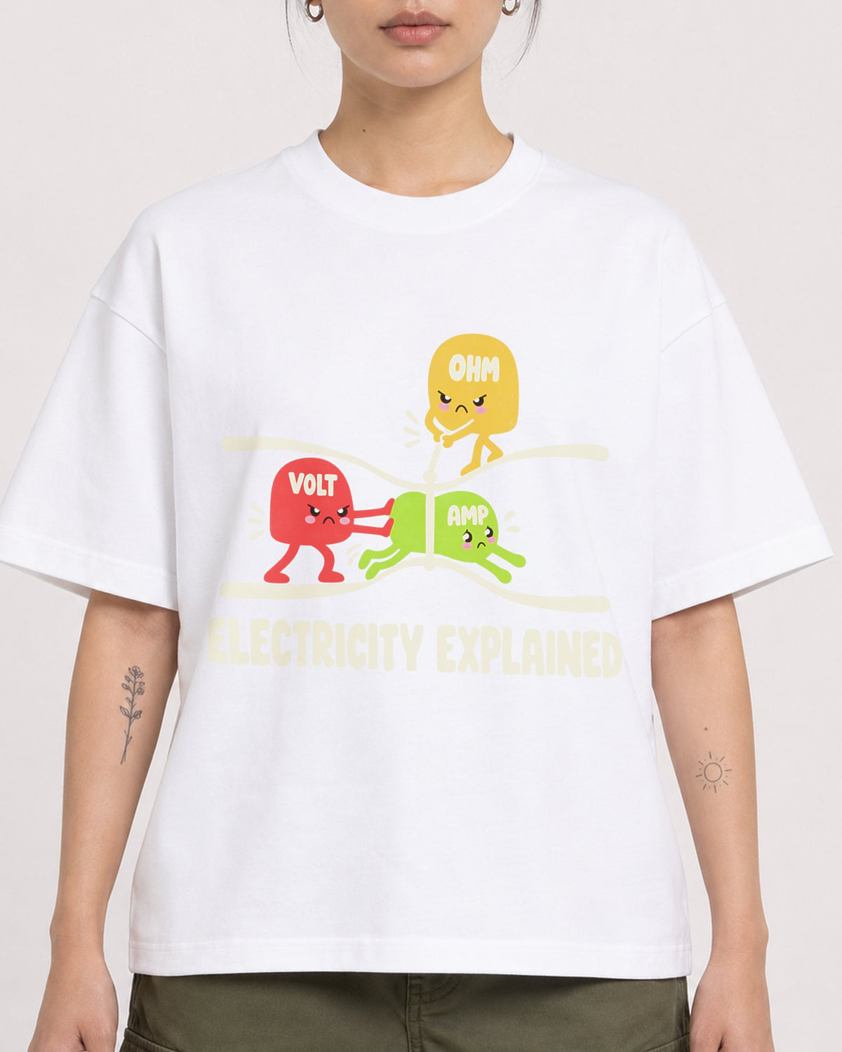 Mockup Boxy Heavyweight Tee White female close-up 12