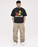 Mockup Boxy Heavyweight Tee Black male full-body 12