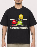 Mockup Boxy Heavyweight Tee Black male close-up 12