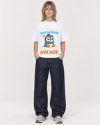 Mockup Boxy Heavyweight Tee White female full-body 19
