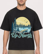 Mockup Boxy Heavyweight Tee Black male close-up 08