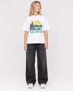 Mockup Boxy Heavyweight Tee White female full-body 08