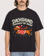 Mockup Boxy Heavyweight Tee Black male close-up 49