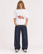 Mockup Boxy Heavyweight Tee White female full-body 49