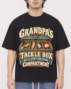 Mockup Boxy Heavyweight Tee Black male close-up 03