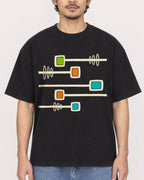 Mockup Boxy Heavyweight Tee Black male close-up 02