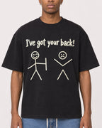 Mockup Boxy Heavyweight Tee Black male close-up 35