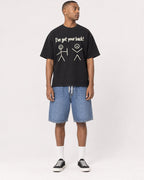 Mockup Boxy Heavyweight Tee Black male full-body 35