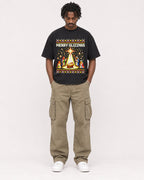 Mockup Boxy Heavyweight Tee Black male full-body 04