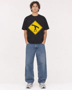 Mockup Boxy Heavyweight Tee Black male full-body 30