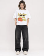 Mockup Boxy Heavyweight Tee White female full-body 33