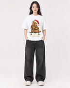 Mockup Boxy Heavyweight Tee White female full-body 03