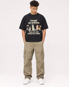 Mockup Boxy Heavyweight Tee Black male full-body 20