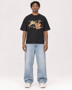 Mockup Boxy Heavyweight Tee Black male full-body 05