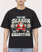 Mockup Boxy Heavyweight Tee Black male close-up 01