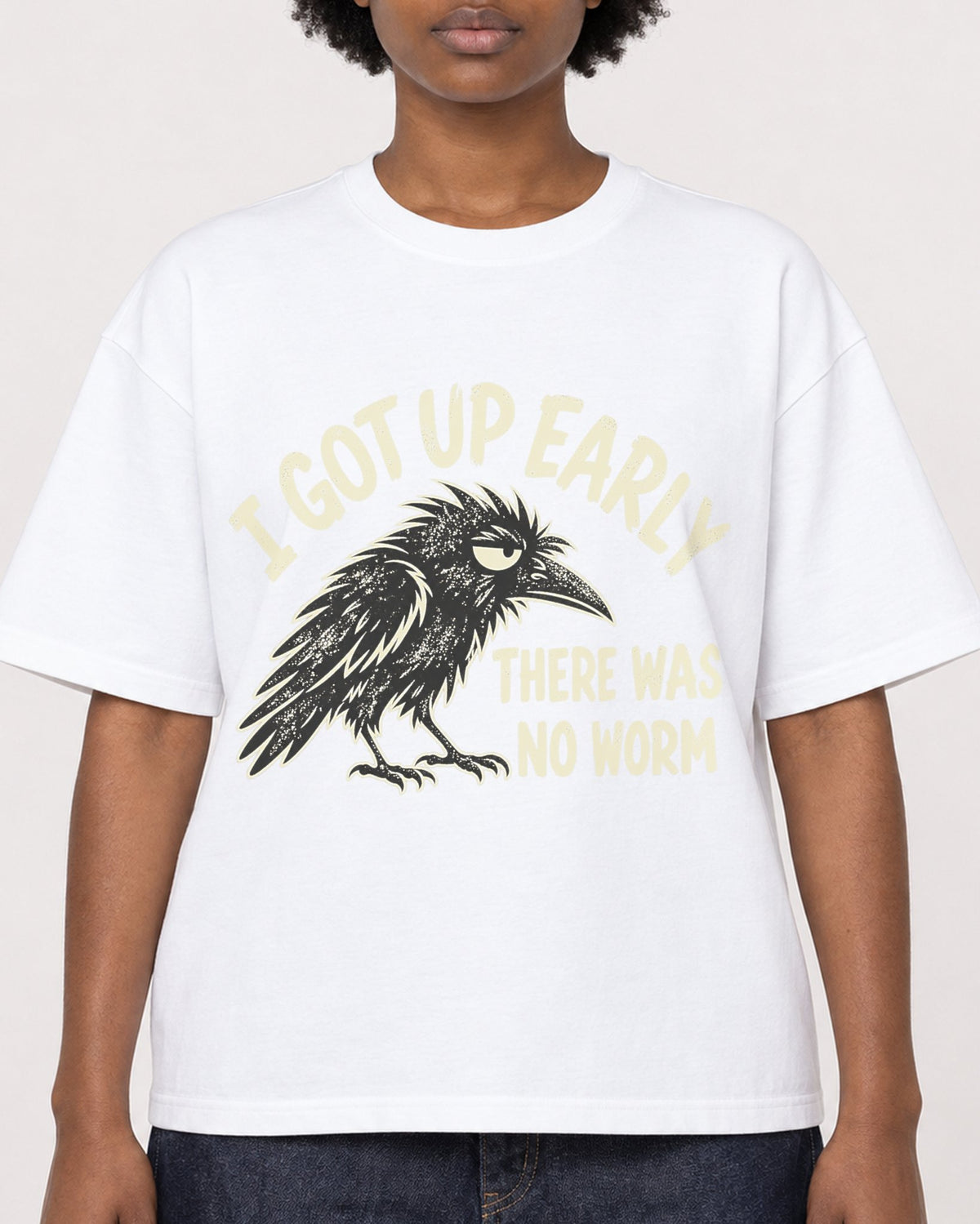 Mockup Boxy Heavyweight Tee White female close-up 14