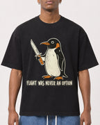 Mockup Boxy Heavyweight Tee Black male close-up 15