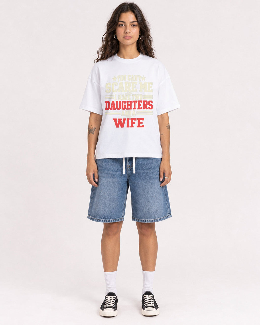 Mockup Boxy Heavyweight Tee White female full-body 06