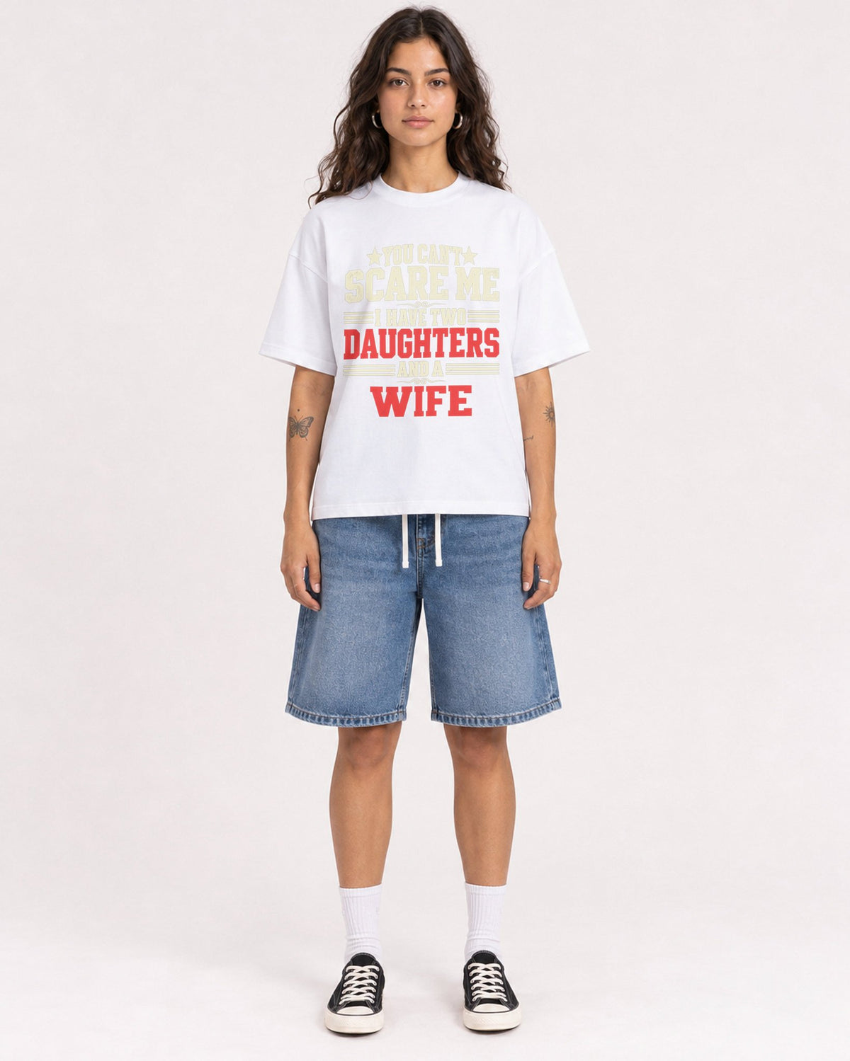 Mockup Boxy Heavyweight Tee White female full-body 06