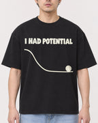 Mockup Boxy Heavyweight Tee Black male close-up 13