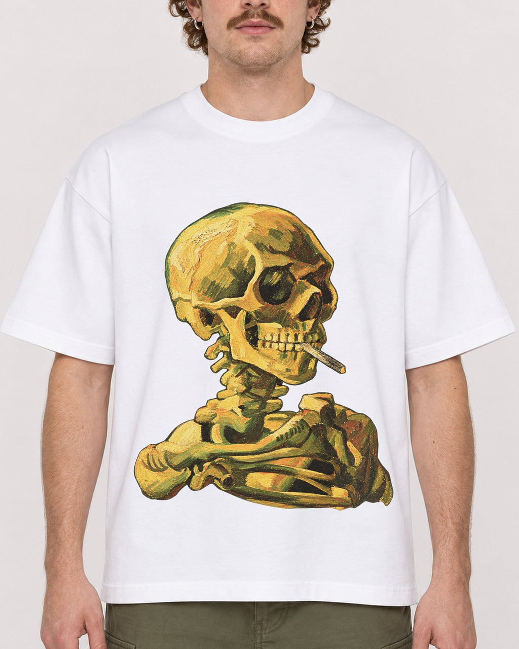 Mockup Boxy Heavyweight Tee White male close-up 09