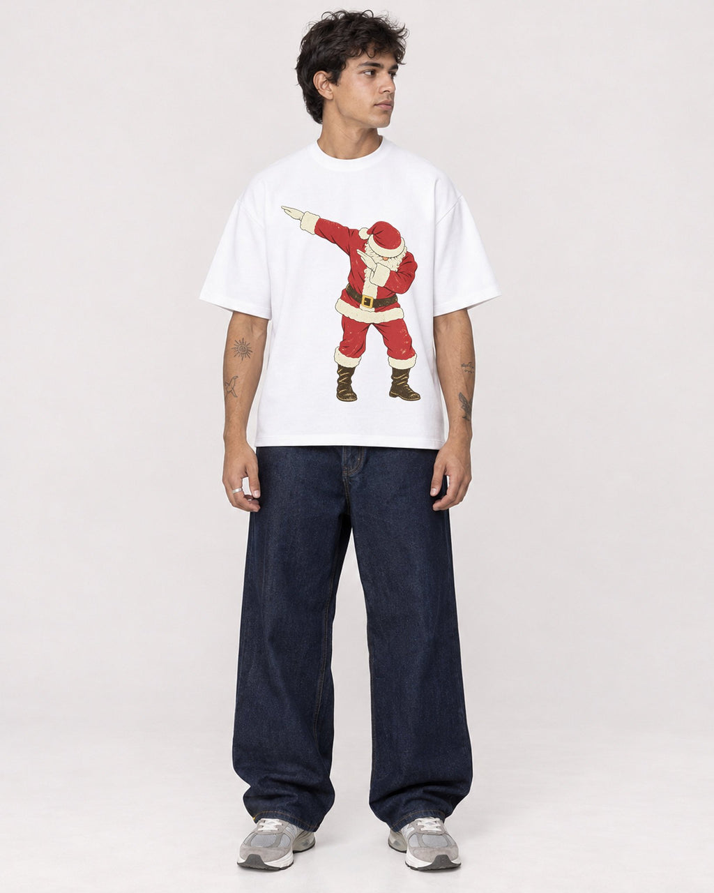 Mockup Boxy Heavyweight Tee White male full-body 06