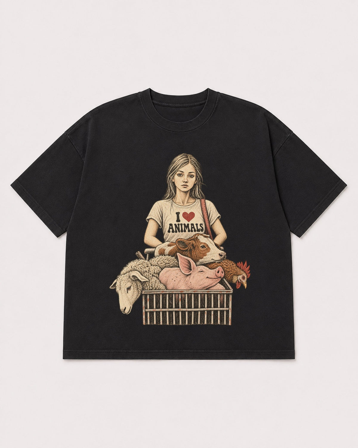 Mockup Boxy Heavyweight Tee Black product
