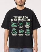 Mockup Boxy Heavyweight Tee Black male close-up 22