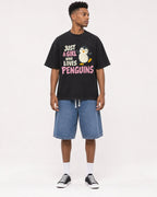Mockup Boxy Heavyweight Tee Black male full-body 15