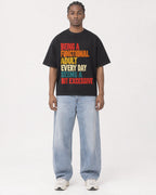 Mockup Boxy Heavyweight Tee Black male full-body 25