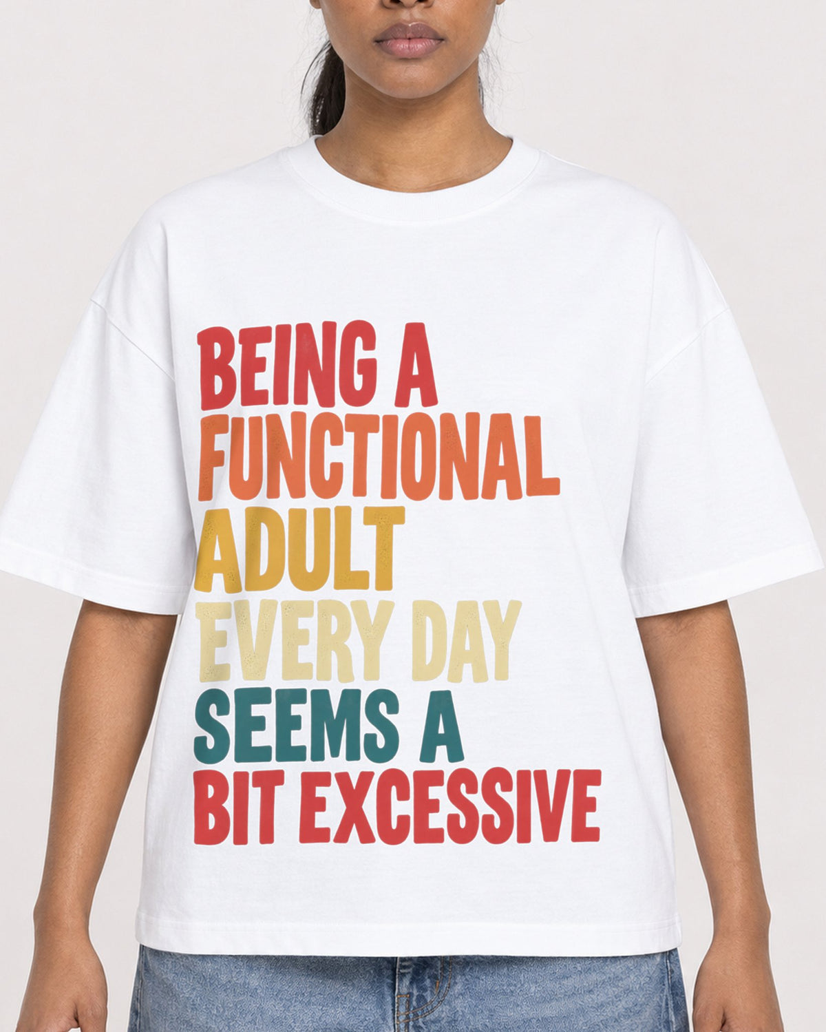 Mockup Boxy Heavyweight Tee White female close-up 25